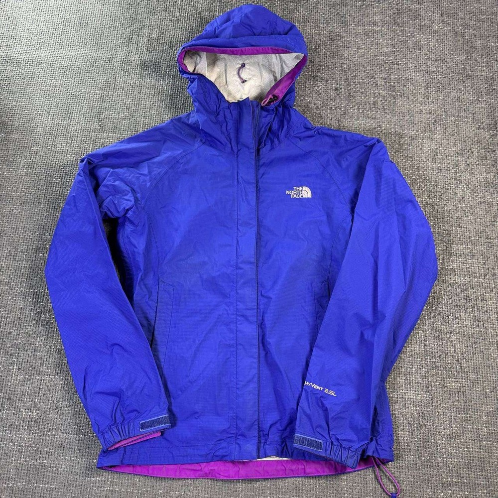 The North Face HyVent 2.5L Rain Jacket Womens Small Blue Purple Shell